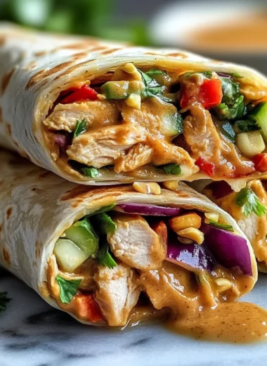 Thai Peanut Chicken Wraps