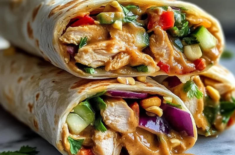 Thai Peanut Chicken Wraps