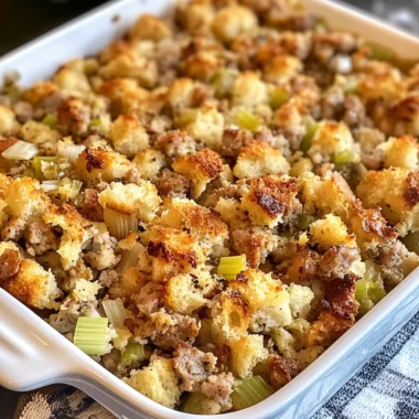 Thanksgiving Stove Top Stuffing with Sausage