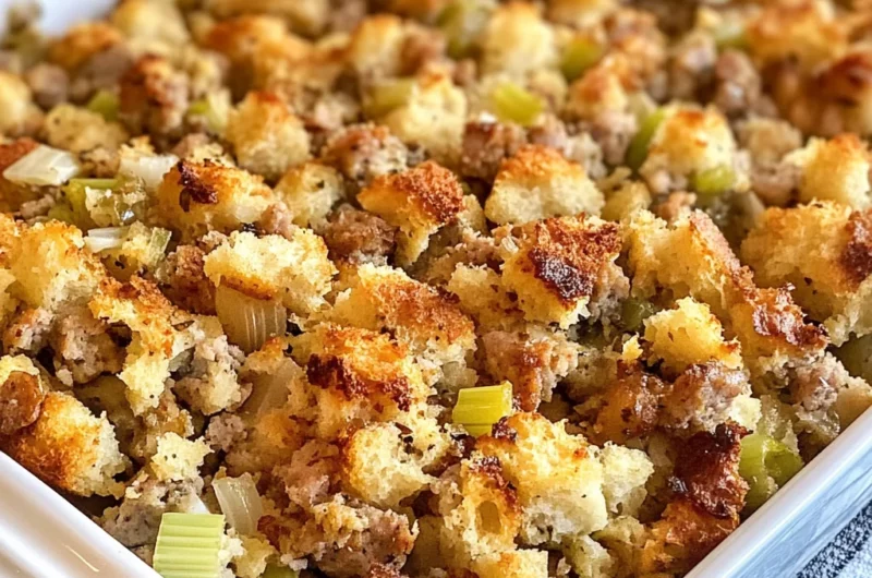 Thanksgiving Stove Top Stuffing with Sausage