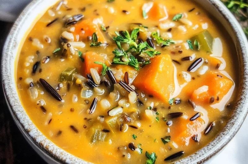 Vegan Pumpkin Wild Rice Soup