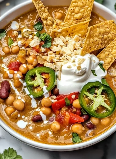 Vegan White Chickpea Chili