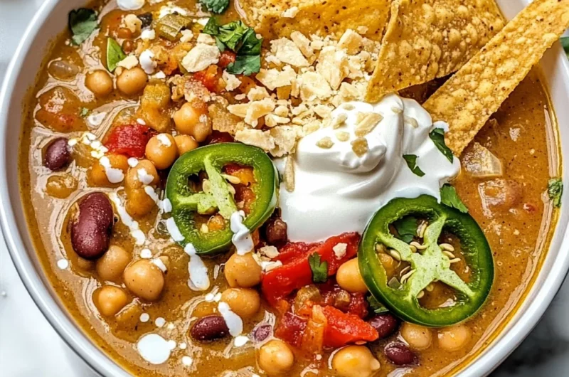Vegan White Chickpea Chili