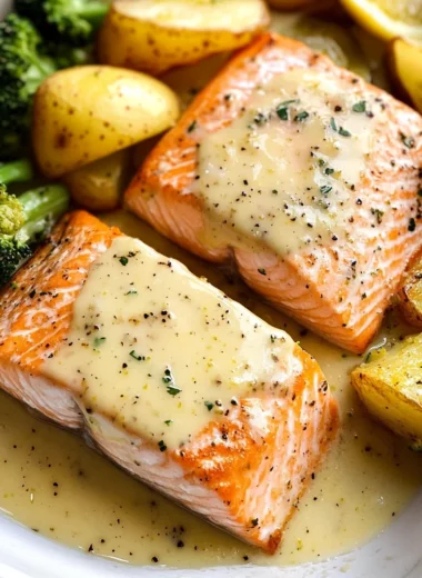 Baked Salmon with Amazing Lemon Sauce