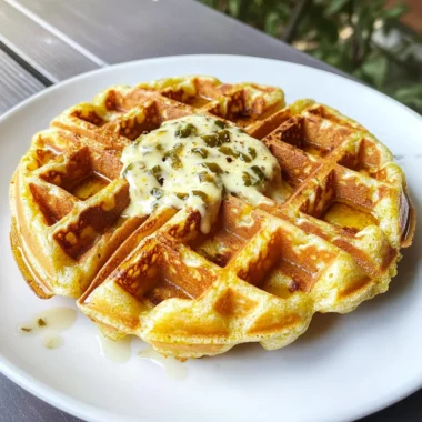 Cheddar Jalapeño Cornbread Waffles