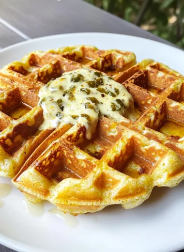 Cheddar Jalapeño Cornbread Waffles