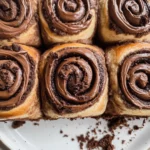 Chocolate cinnamon rolls with chocolate cream cheese frosting