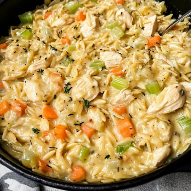 Creamy Chicken Pot Pie Orzo Recipe