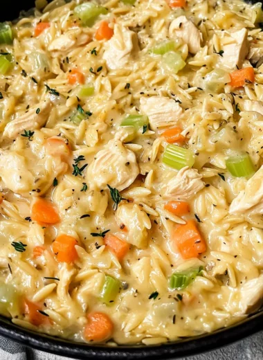 Creamy Chicken Pot Pie Orzo Recipe