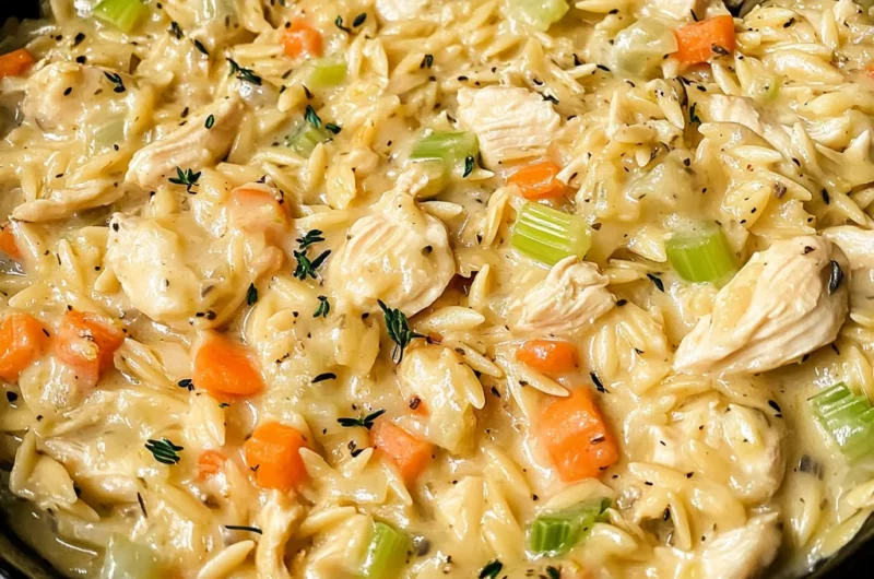 Creamy Chicken Pot Pie Orzo Recipe