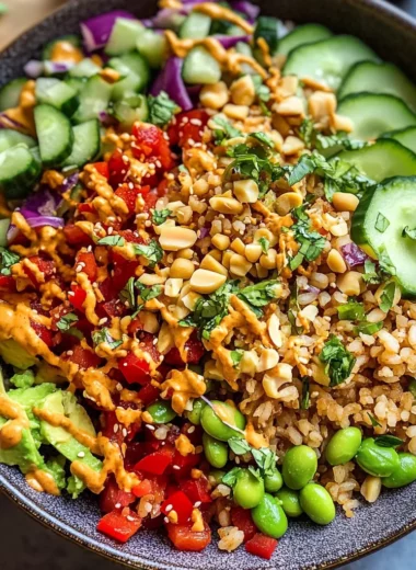 Crispy Rice Salad with Peanut-Chili Dressing