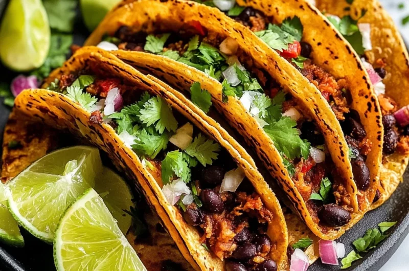 Crispy Sheet Pan Black Bean Tacos (Vegetarian)