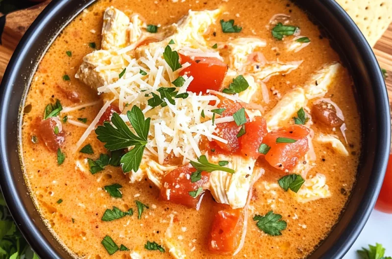 Crock Pot Creamy Chicken Parmesan Soup