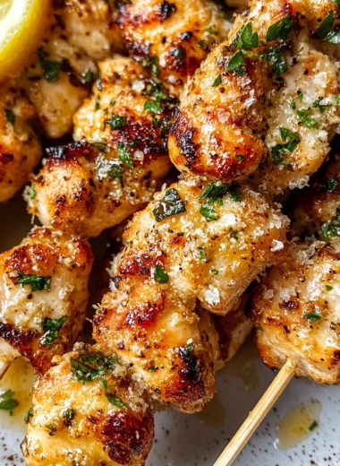Garlic Parmesan Chicken Skewers