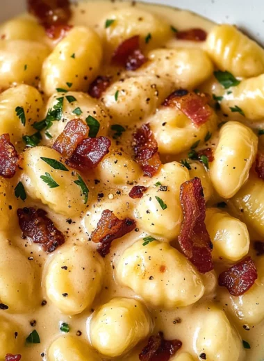 Gnocchi Carbonara with Bacon & Parmesan