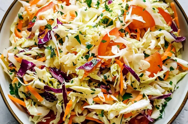 Greek Cabbage Salad - Lahanosalata (vinegar coleslaw)