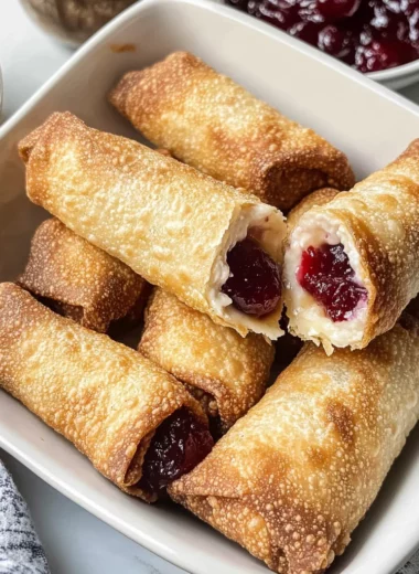 Homemade Air Fryer Cherry Cheesecake Egg Rolls