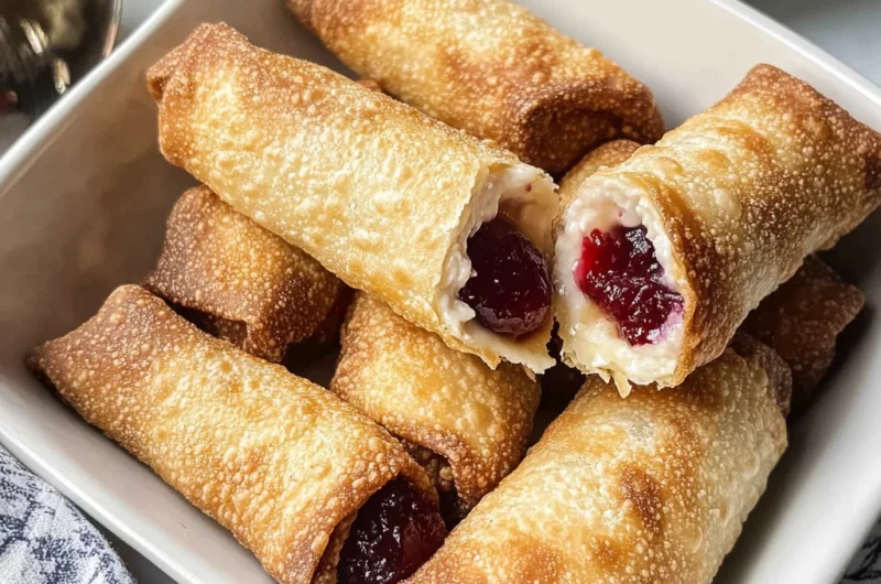 Homemade Air Fryer Cherry Cheesecake Egg Rolls