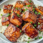 Honey Garlic Salmon Bites