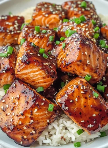 Honey Garlic Salmon Bites