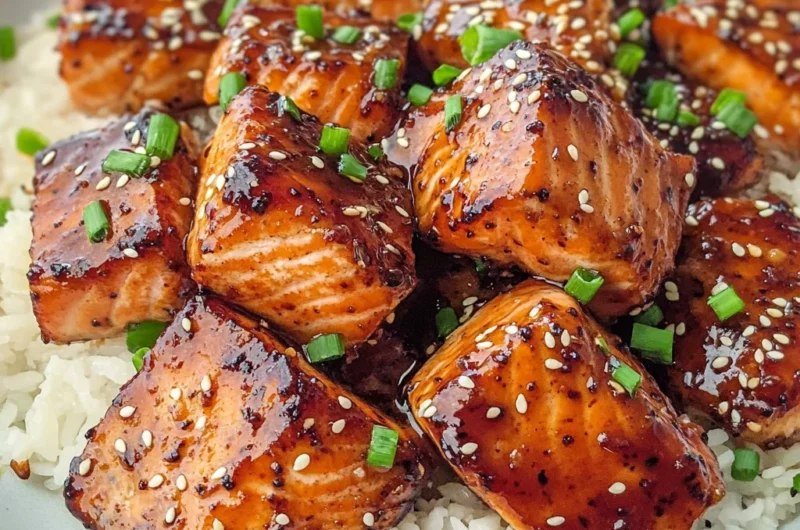 Honey Garlic Salmon Bites