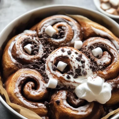 Hot Chocolate Marshmallow Cinnamon Rolls