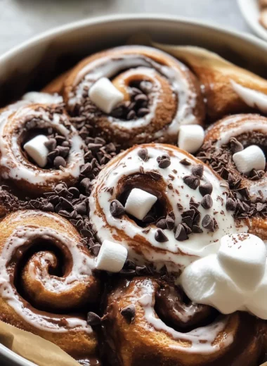 Hot Chocolate Marshmallow Cinnamon Rolls