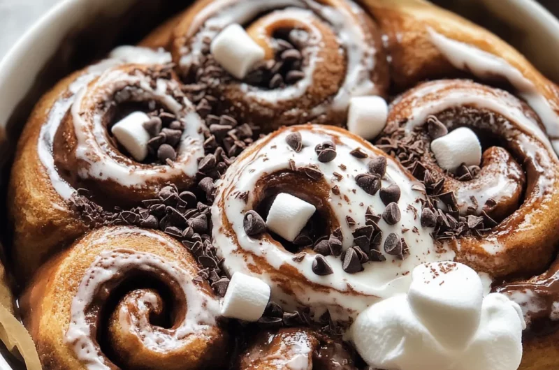 Hot Chocolate Marshmallow Cinnamon Rolls