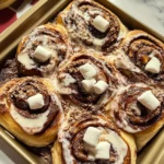 Hot Cocoa “Cinnamon” Rolls With Marshmallow Frosting