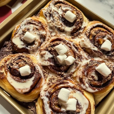 Hot Cocoa “Cinnamon” Rolls With Marshmallow Frosting