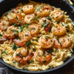 One Pan Parmesan Orzo with Shrimp