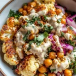 Roasted Cauliflower Salad with Tahini, Chickpeas & Pearl Couscous