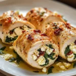 Rolled Up Chicken with Feta, Spinach, and Sun-Dried Tomatoes