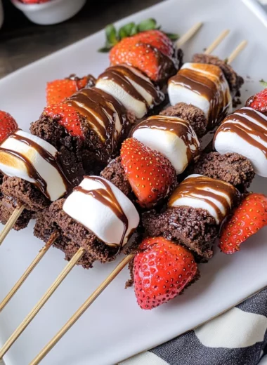 Strawberry Brownie Kabobs