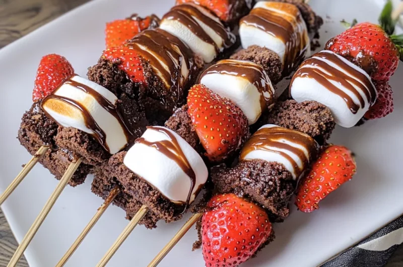 Strawberry Brownie Kabobs