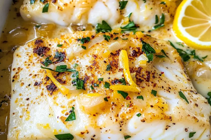 Tasty Baked Cod in Coconut Lemon Cream Sauce