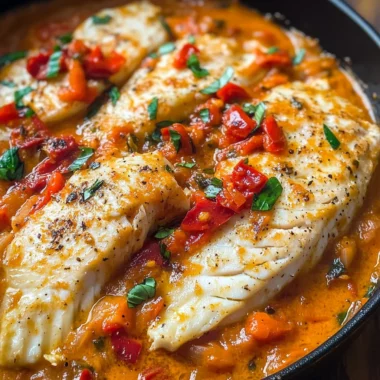 Tilapia in Roasted Pepper Sauce
