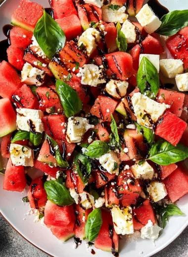 Watermelon Basil Feta Salad