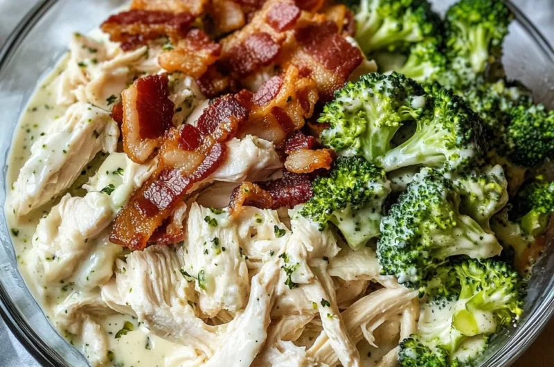 Bacon Broccoli and Ranch Chicken Salad