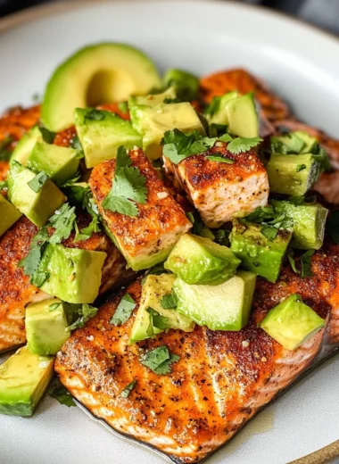 Baked Cajun Salmon with Avocado