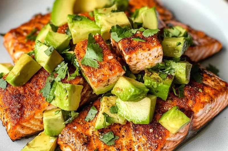 Baked Cajun Salmon with Avocado
