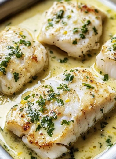Baked Cod in Coconut Lemon Cream Sauce