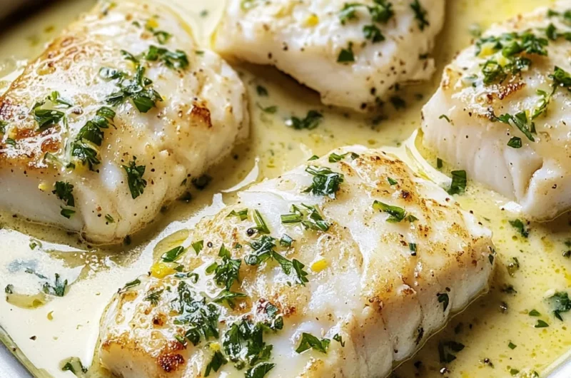 Baked Cod in Coconut Lemon Cream Sauce