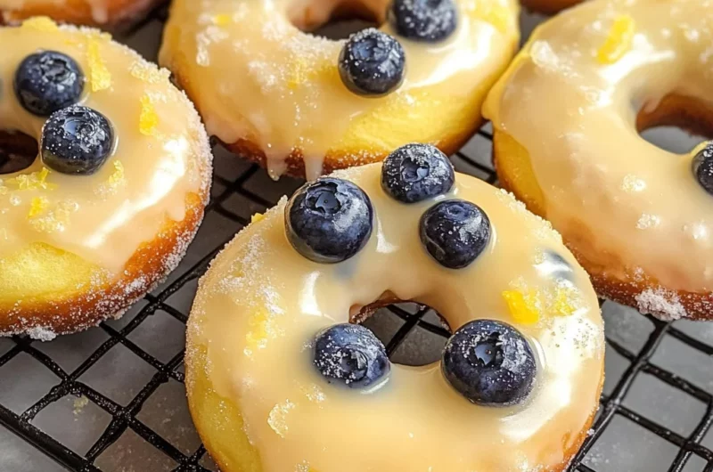 Baked Lemon Blueberry Doughnuts