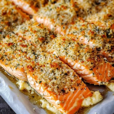 Baked Salmon with Mayo and Parmesan Herb Crust