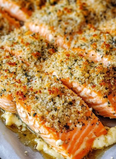 Baked Salmon with Mayo and Parmesan Herb Crust