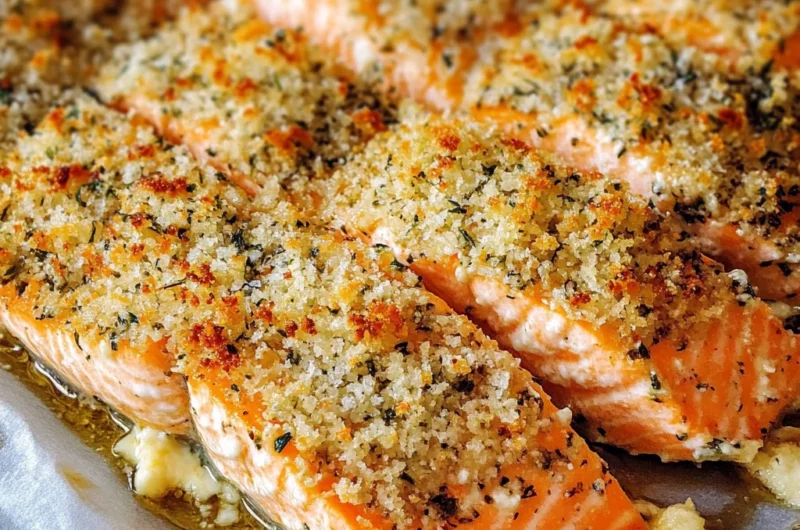 Baked Salmon with Mayo and Parmesan Herb Crust