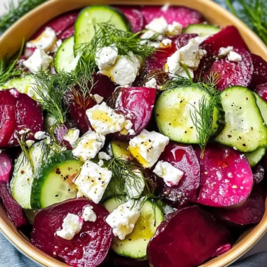 Beet Salad with Feta, Cucumbers, and Dill
