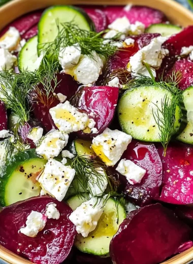 Beet Salad with Feta, Cucumbers, and Dill