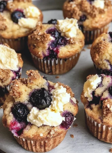 Blueberry Cream Cheese Protein Muffins